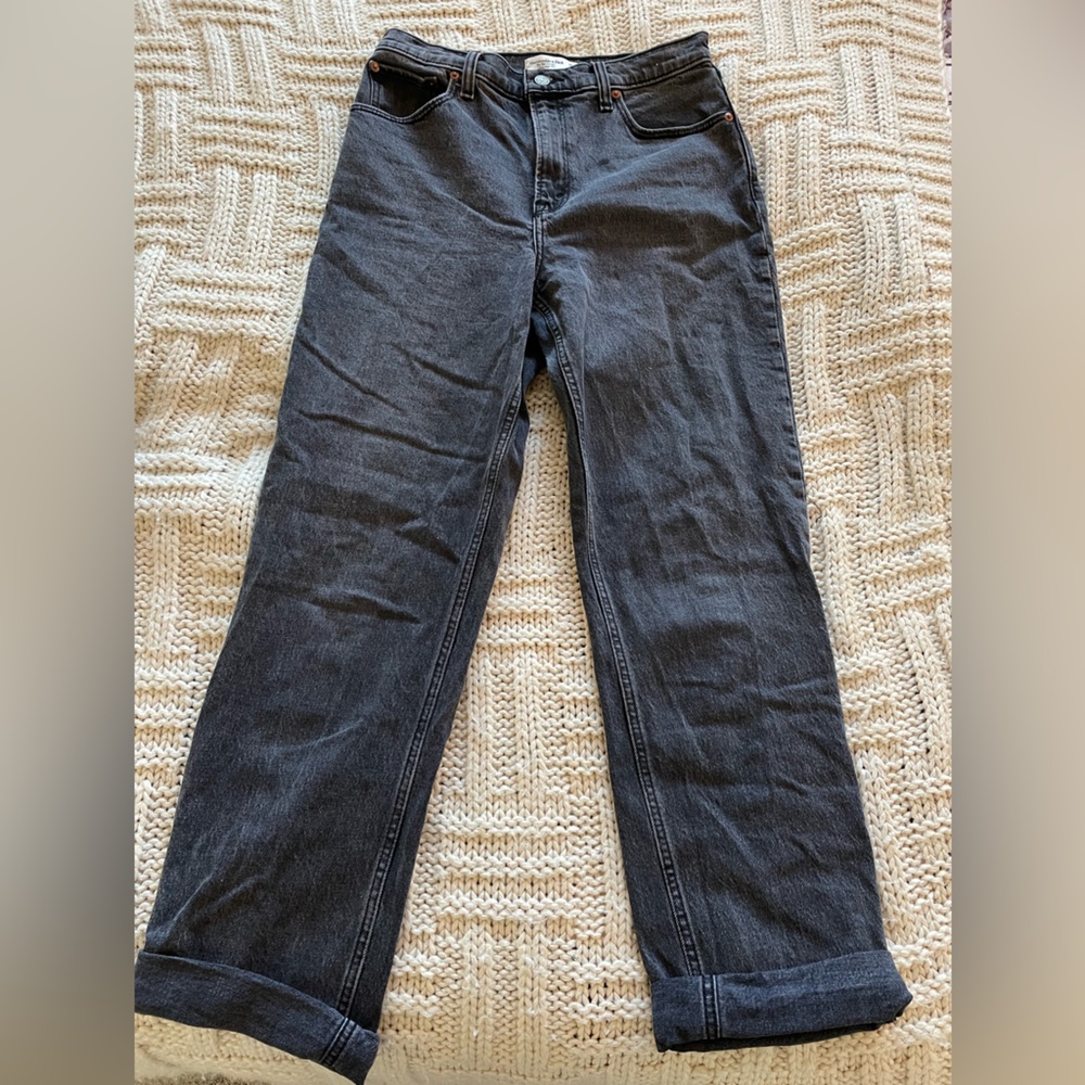 Abercrombie & Fitch 90s Straight Ultra High-Rise Jeans - Black (6)